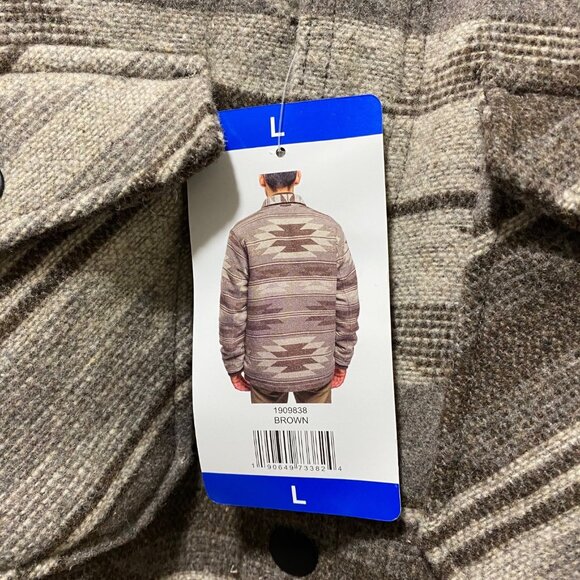 NWT Jachs New York Mens Aztec Sherpa-Lined Snap Button Jacket L - Picture 13 of 16